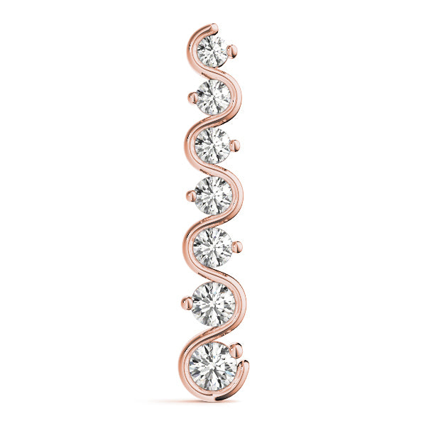 14K Rose Gold Lab Diamond Journey Pendant