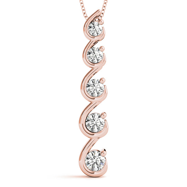 14K Rose Gold Lab Diamond Journey Pendant