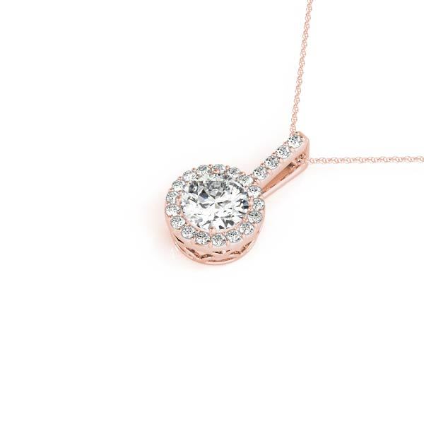 Rose Gold Lab Diamond Halo Pendant