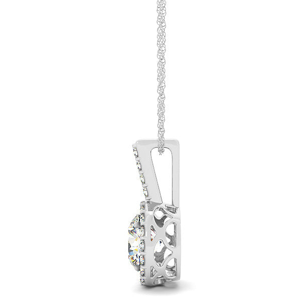 Round Diamond Halo Pendant