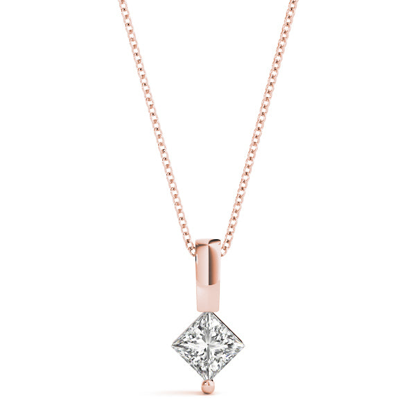 Rose Gold Lab Diamond Solitaire Pendant
