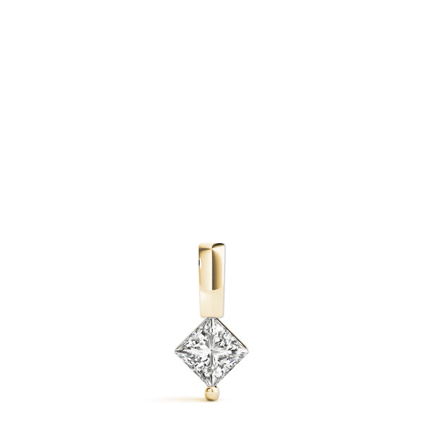 14K Yellow Gold 0.75 CT Square Diamond Pendant