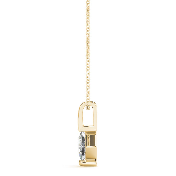 14K Yellow Gold Round Diamond Pendant