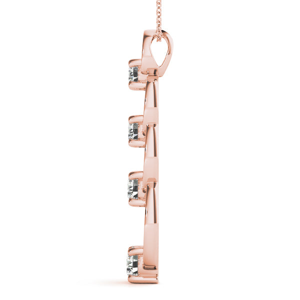 14K Rose Gold Diamond Journey Pendant
