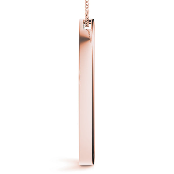 14K Rose Gold Diamond Circle Pendant