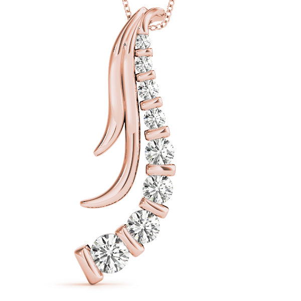 14K Rose Gold Lab Diamond Journey Pendant