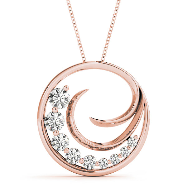 14K Rose Gold Diamond Journey Pendant