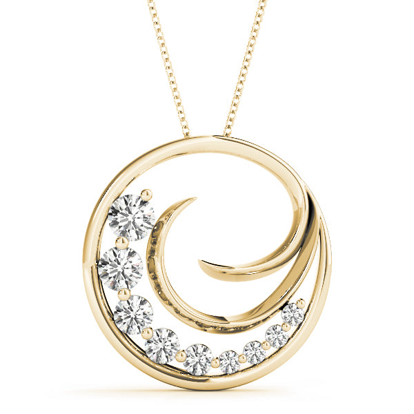 14K Yellow Gold Diamond Journey Pendant