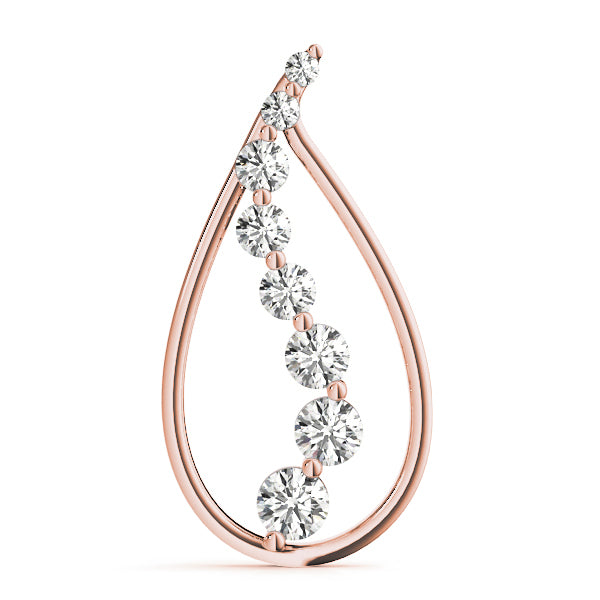 14K Rose Gold Round Diamond Fashion Pendant