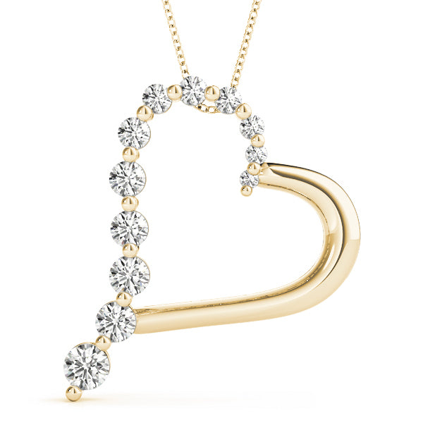14K Yellow Gold Lab Diamond Heart Pendant