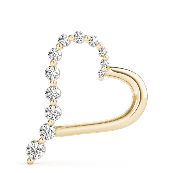 14K Yellow Gold Lab Diamond Heart Pendant