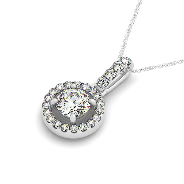 Round Diamond Halo Pendant