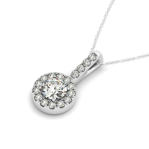 Round Diamond Halo Pendant