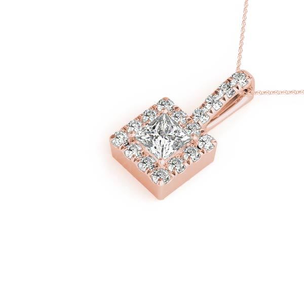 14K Rose Gold 1 CT Diamond Halo Pendant