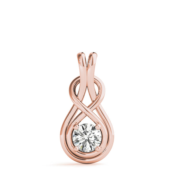 14K Rose Gold Diamond Love Knot Pendant