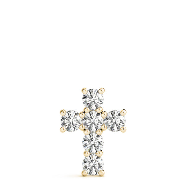 14K Yellow Gold Diamond Cross Pendant