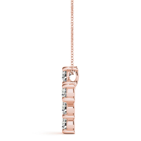 14K Rose Gold Round Diamond Fashion Pendant