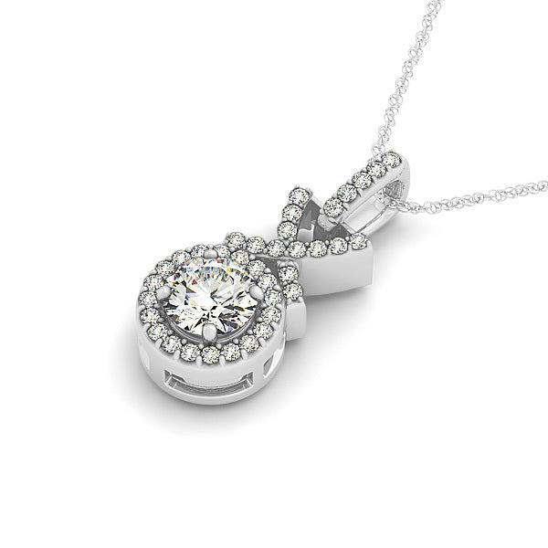 Round Diamond Halo Pendant