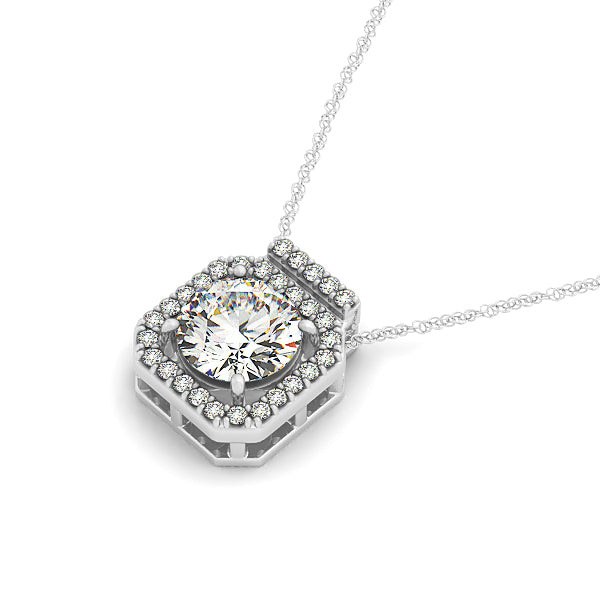 Round Diamond Halo Pendant