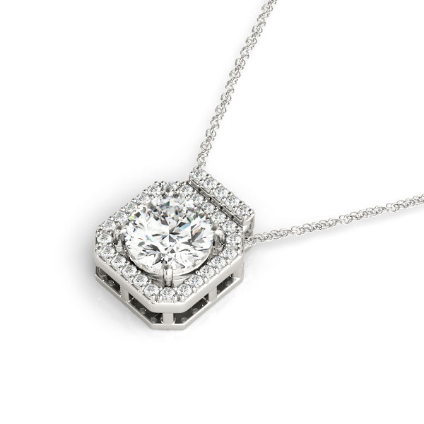 Lab Diamond Round Halo Pendant