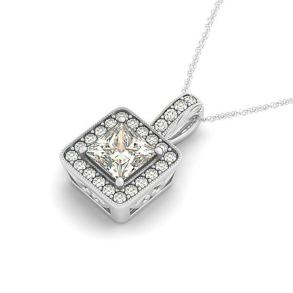Multi-Diamond Round Halo Pendant