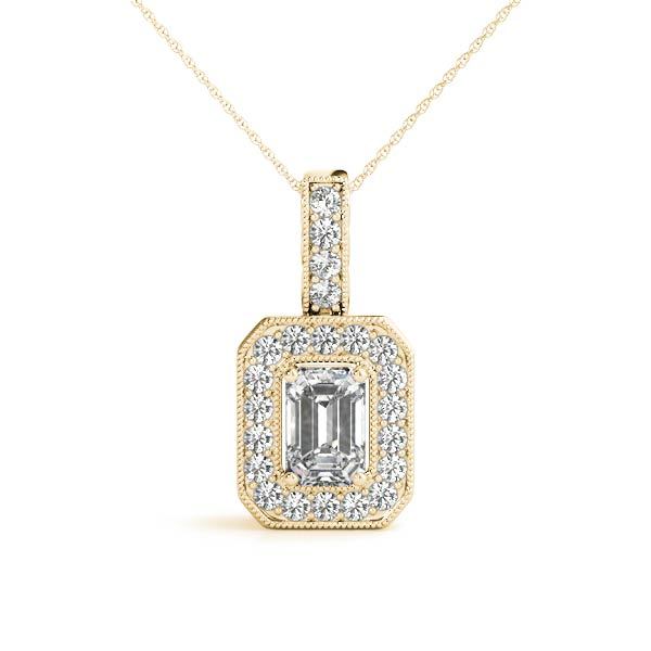 14K Yellow Gold Diamond Halo Pendant