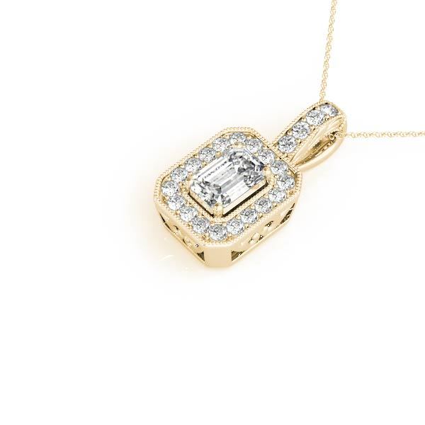 14K Yellow Gold Diamond Halo Pendant