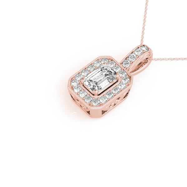 14K Rose Gold Diamond Halo Pendant