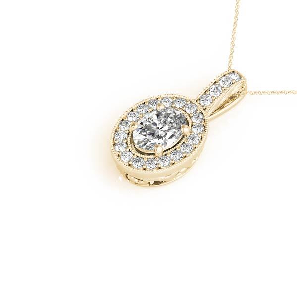 14K Yellow Gold Diamond Halo Pendant