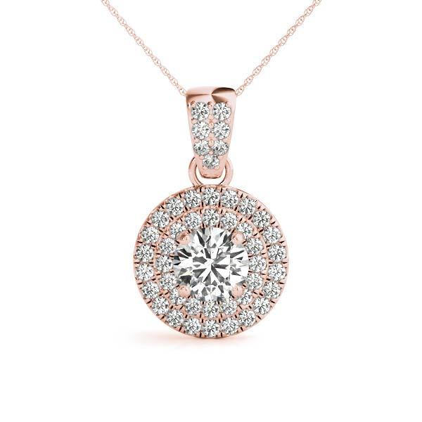 Rose Gold Lab Diamond Halo Pendant