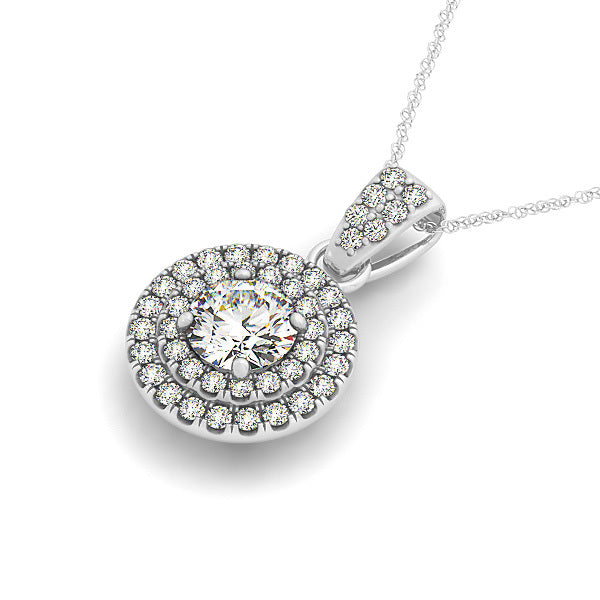 Lab Diamond Round Halo Pendant