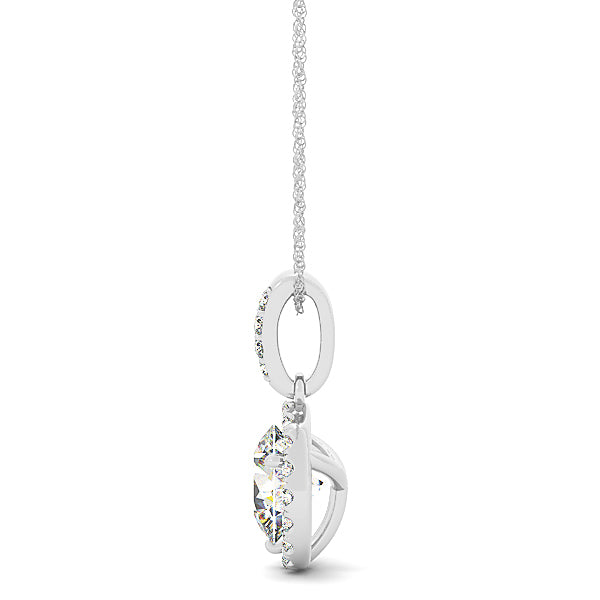 Round Diamond Halo Pendant