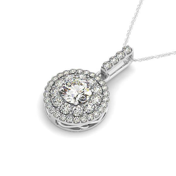 Round Diamond Halo Pendant