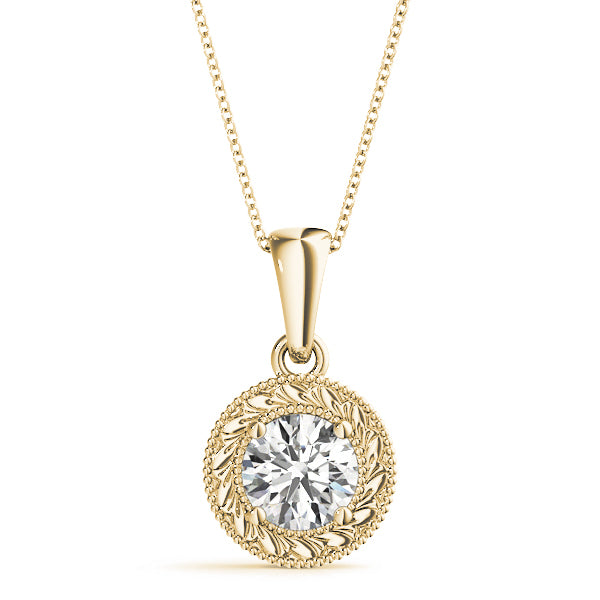 1 Carat Lab Diamond 14K Yellow Gold Pendant