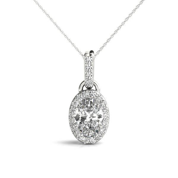 Lab Diamond Oval Halo Pendant