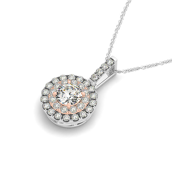 Lab Diamond Round Halo Pendant