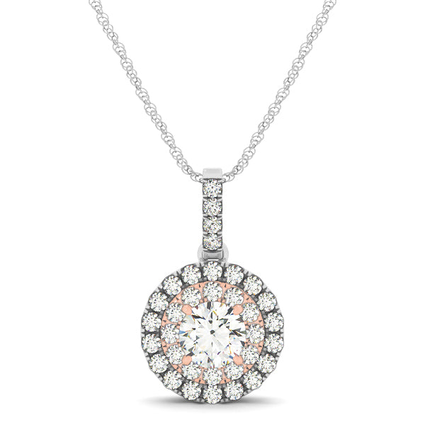 Lab Diamond Round Halo Pendant