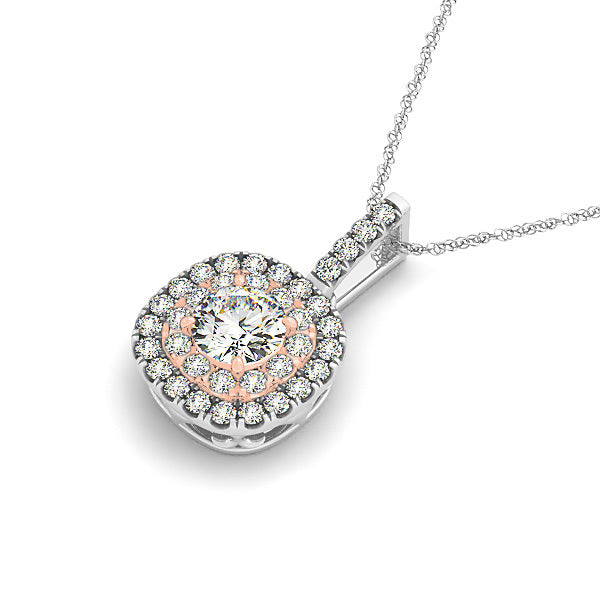 Round Diamond Halo Pendant