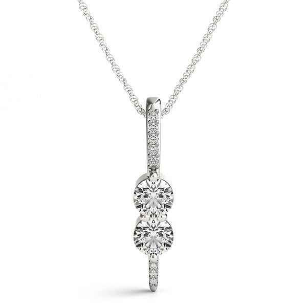 14K White Gold Multi-Diamond Pendant