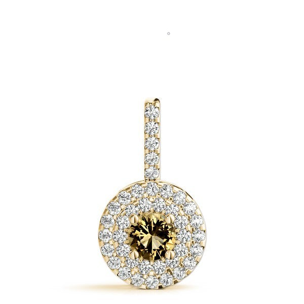 14K Yellow Gold Round Diamond Fashion Pendant