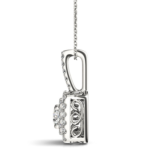 Round Diamond Halo Pendant