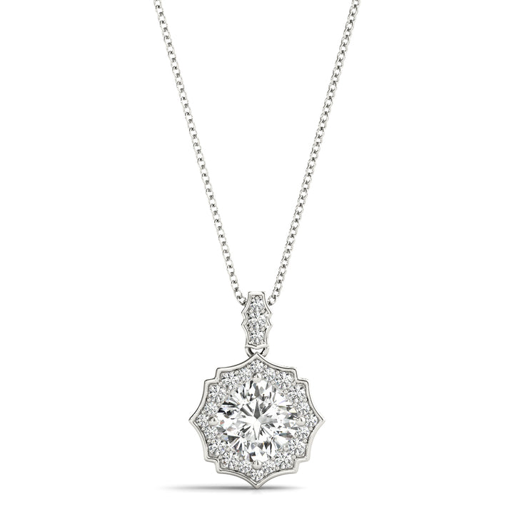 Diamond Round Halo Pendant