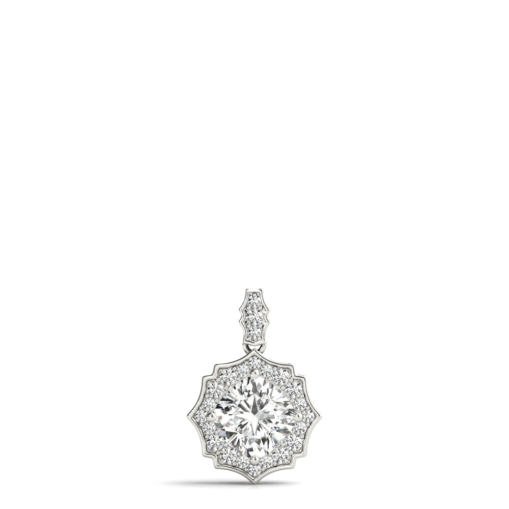 Diamond Round Halo Pendant