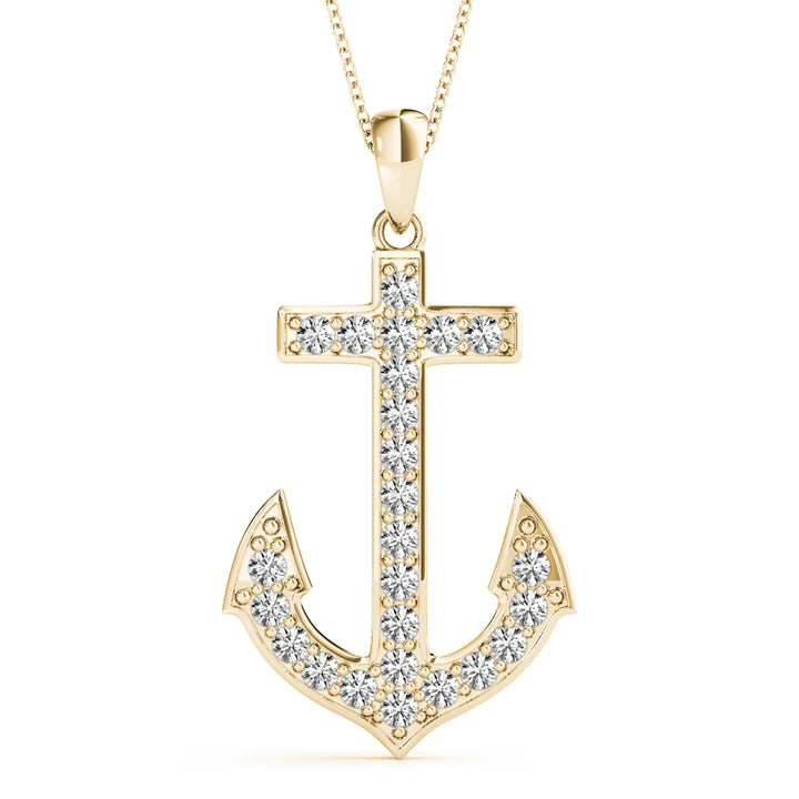 14K Yellow Gold Diamond Fashion Pendant