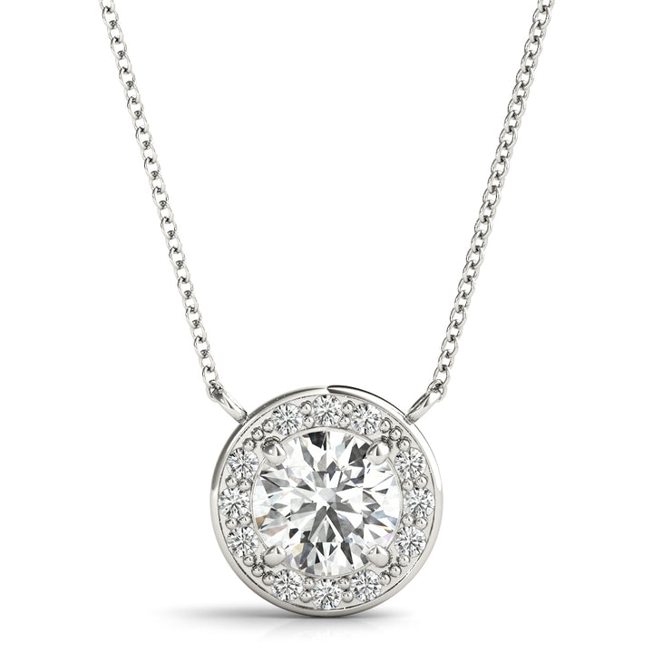 Round Diamond Halo Pendant