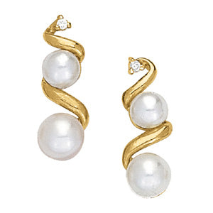 Pearl Diamond Drop Earrings