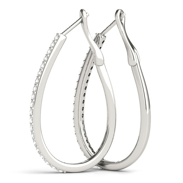 Lab Diamond Round Hoop Earrings