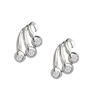 Lab Diamond 3-Stone Round Earring Pair