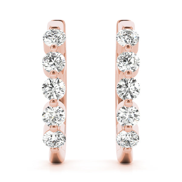 Rose Gold Diamond Fashion Hoop Earrings 0.5ctw