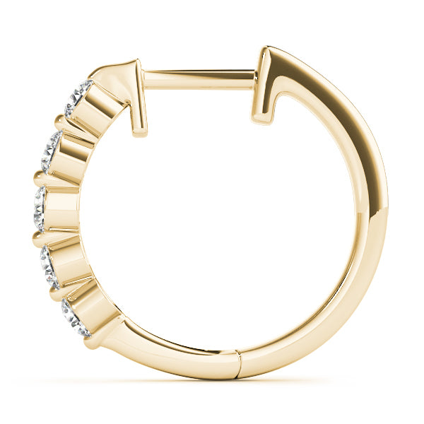 14K Yellow Gold Lab Diamond Hoop Earrings